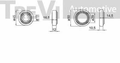 TREVI AUTOMOTIVE wb1348 -  Комплект подшипника ступицы колеса